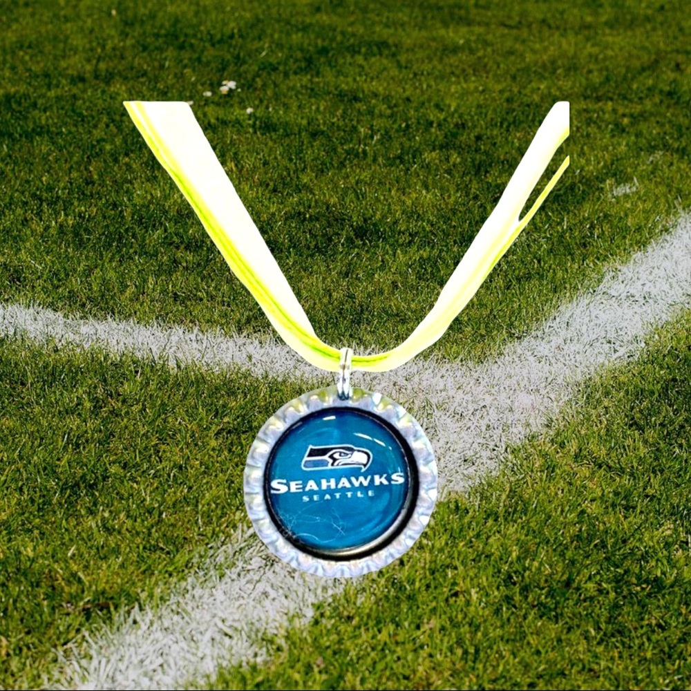 Seattle SEAHAWKS Football Handmade Necklace *NEW*